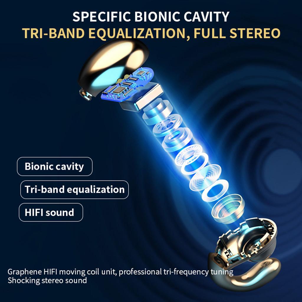 Bluetooth Earphone Earbuds Mini Wireless Headphones,Bone Conduction, Built-in Mic, True Wireless Bluetooth 5.0 in-Ear Headsets, 2000mA Charging Box