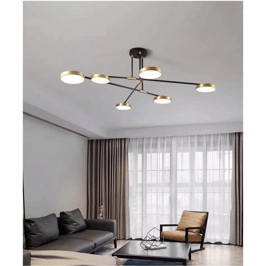 Đèn thả Decor thiết kế ống bơ tối tân phòng ăn, quầy bar màu vàng DDT