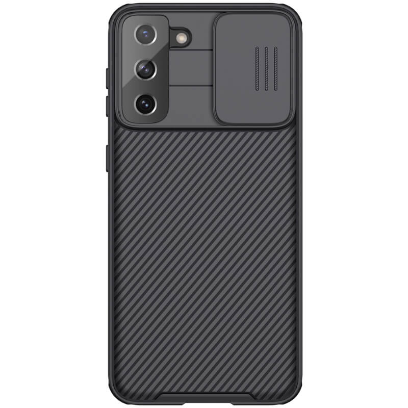 Ốp lưng cho Samsung Galaxy S21 Plus bảo vệ camera chống sốc hiệu Nillkin Camshield chống sốc cực tốt, chất liệu cao cấp, có khung & nắp đậy bảo vệ Camera - hàng chính hãng