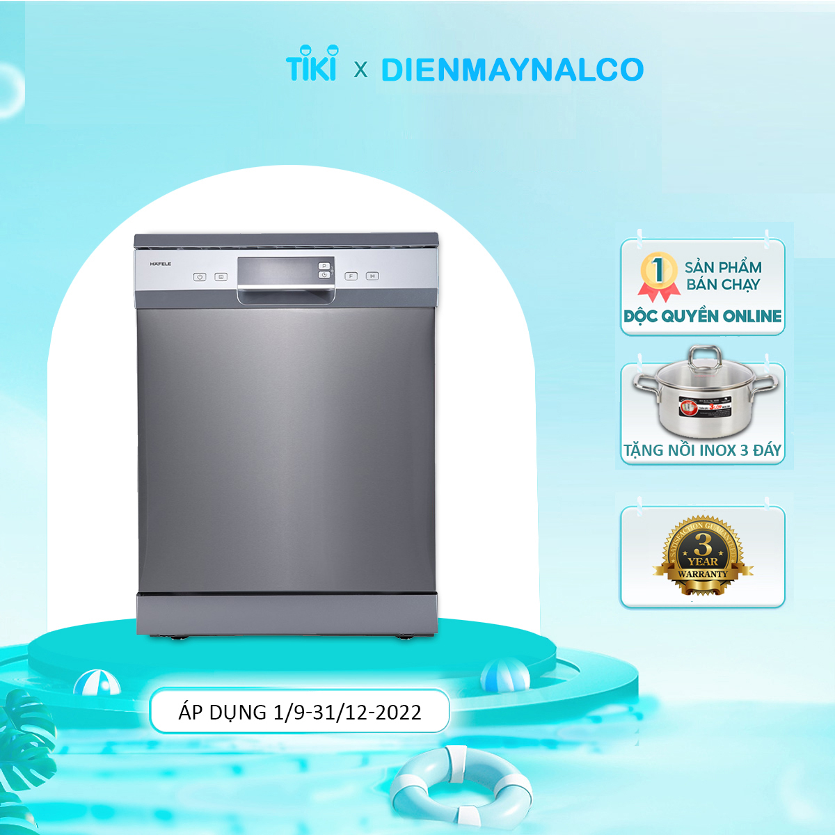 Máy rửa chén, máy rửa bát Hafele HDW-F60E 538.21.200 - Công suất rửa chén 15 bộ - Rửa nhiệt độ cao diệt khuẩn tốt - Chế độ sấy sau mỗi chu trình rửa - Bảo hành chính hãng 3 năm - Hàng chính hãng