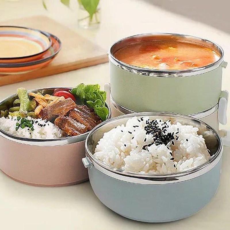 Hộp Cơm Giữ Nhiệt Lúa Mạch 4 Tầng 2,8L, Ruột Inox Bảo Quản Tối Đa