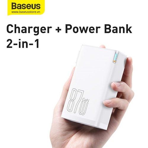 Củ Sạc Nhanh Kiêm Pin Dự Phòng Baseus Power Station 4 Hybrid GaN Power Bank Adaptor 10000mAh 87W ( Hàng Chính Hãng)