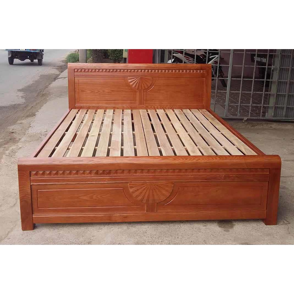 Giường ngủ gỗ xoan đào 1M6X 2M  ( FREESHIP HCM 30-50KM )