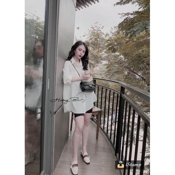 Áo sơ mi đũi 2 túi hộp oversize 3 màu