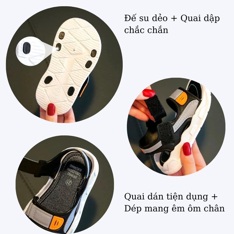 Dép sandal bé trai 1 - 5 tuổi quai ngang nhựa dẻo cao cấp êm nhẹ chống trơn trượt phong cách Hàn Quốc ST76