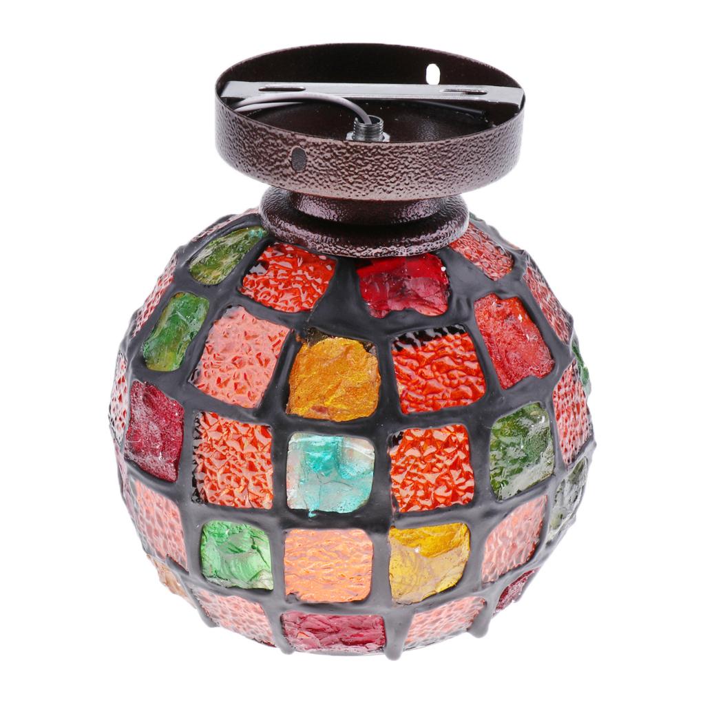 Pendant Lighting Shade For Decoration Cafe Bar With Stained Glass Flower