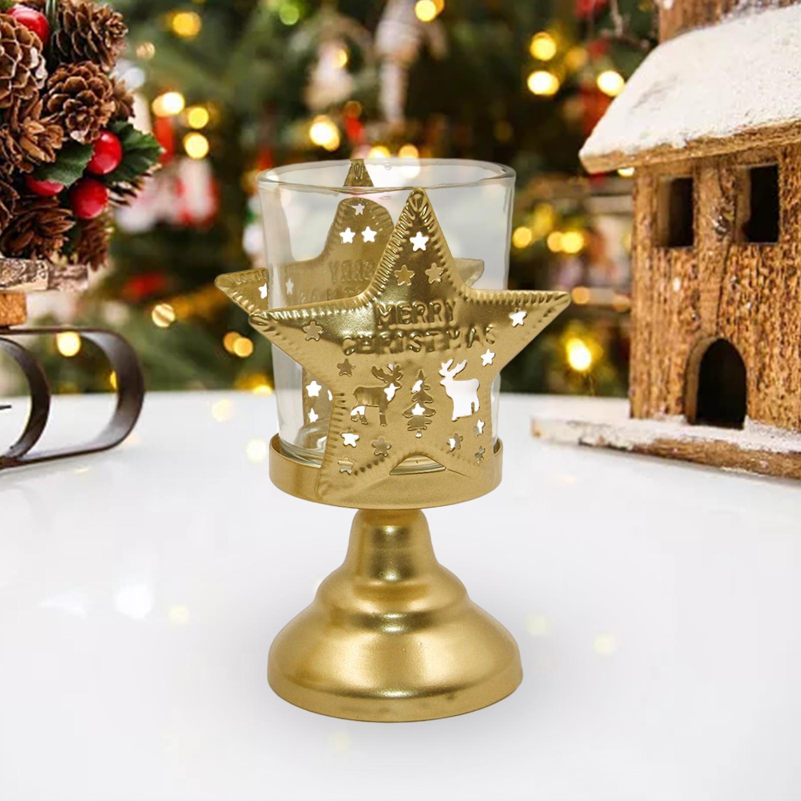 Christmas Votive Candle Holders, Tealight Holders Decorative for Christmas Holiday Party Home Decor