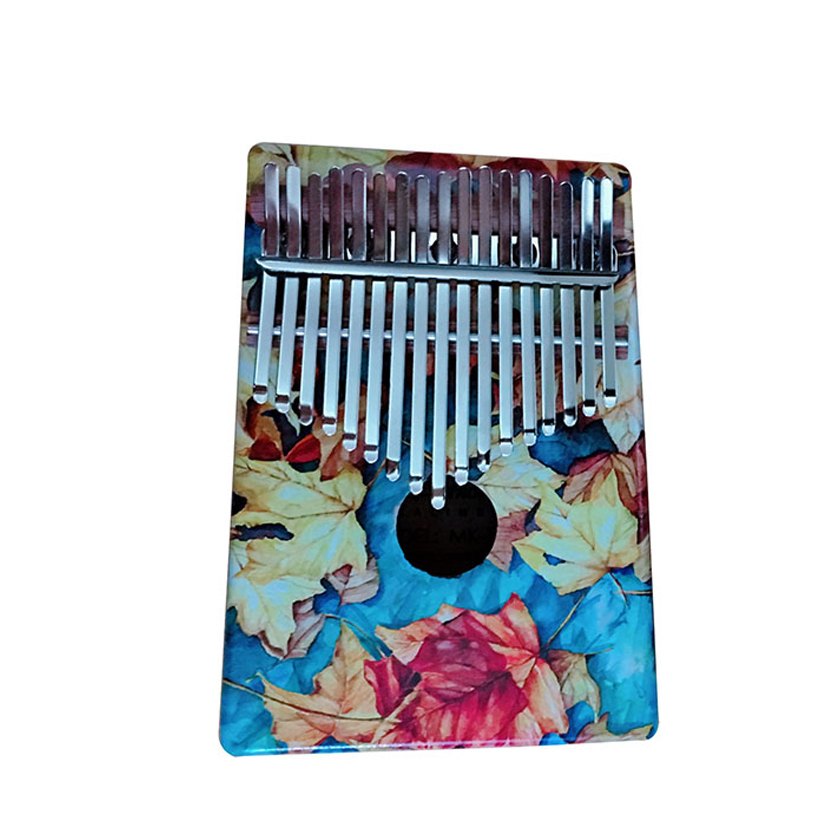 Đàn Kalimba 17 Phím Cao Cấp Gỗ Myron + Khóa Học Miễn Phí - Họa Tiết Lá