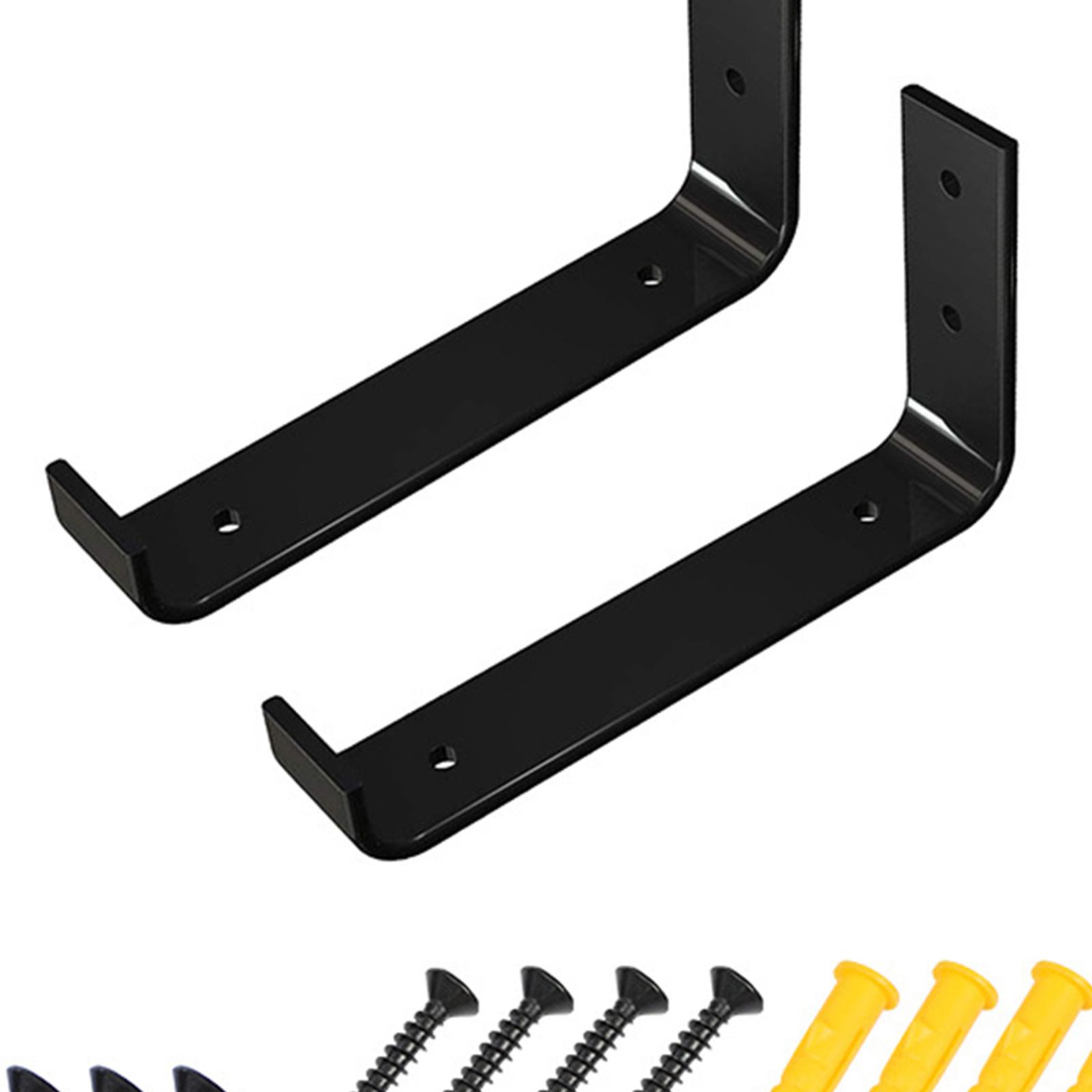 2x Shelf Bracket Rustic Metal with Screw Wall Mounted Heavy Duty 15cm