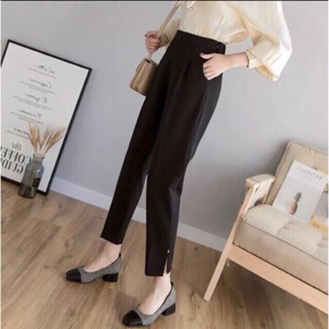 SALE TẾT : Quần tây công sở khoá sườn xẻ gấu cách điệu