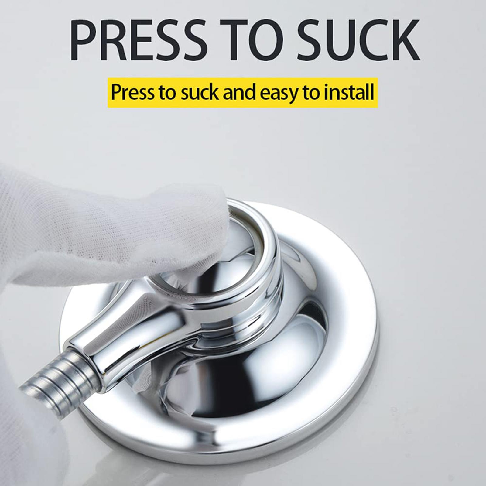 Shower Head Holder Suction Cup Handheld Bracket Adjustable Height Shower Holder, Removable Wall Mounted Suction Bracket
