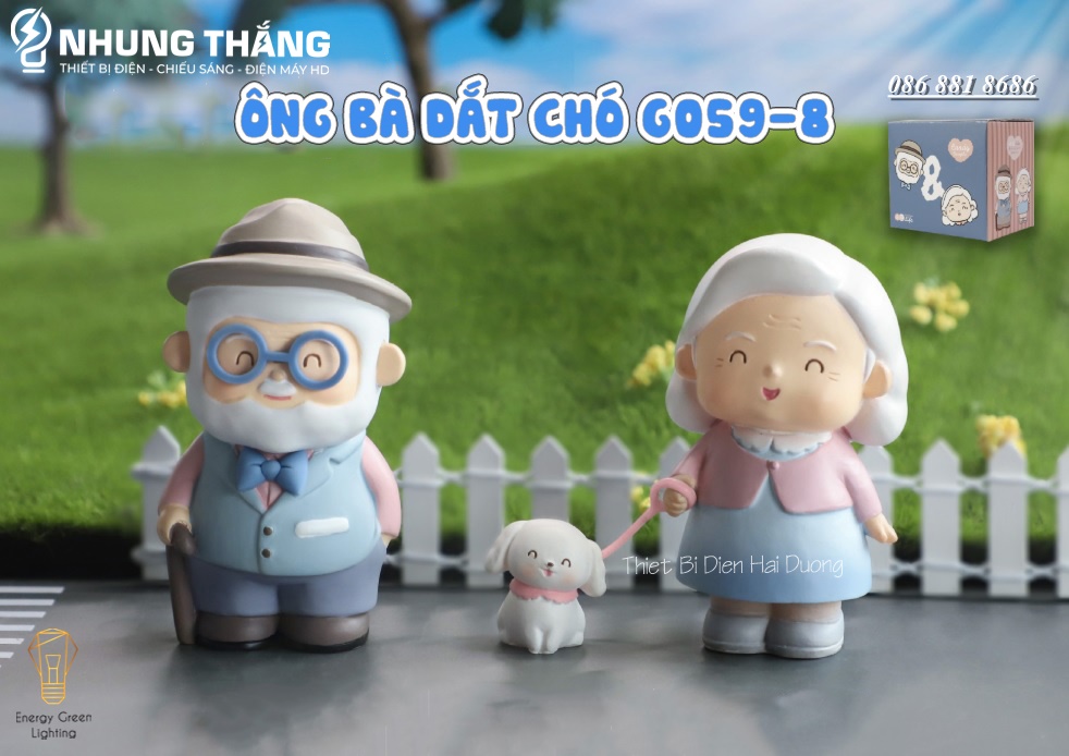 Mô Hình Ông Bà Hạnh Phúc - Quà Tặng Ý Nghĩa - Decor Trang Trí Căn Phòng Vintage Siêu Dễ Thương - Có Video