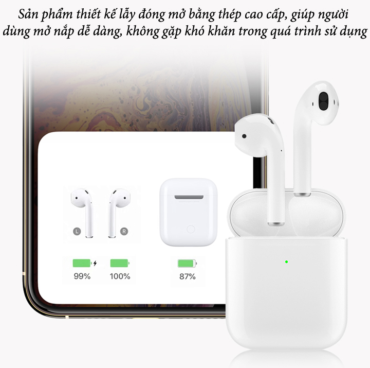 Tai nghe Bluetooth Lanith i12 TWS 5.0 không dây – Tai nghe không dây kiểu dáng hiện đại, thời thượng - Hàng nhập khẩu – TAI0001