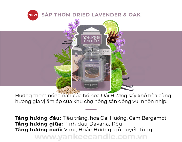 Sáp thơm xe Yankee Candle - Dried Lavender Oak