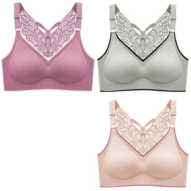 3 Bướm Gợi Cảm Làm Đẹp Lưng Nữ Áo Ngực Plus Kích Thước Áo Ngực Kích Thước Áo Bralette Liền Mạch Nữ Push Up Bra không Dây Quần Lót