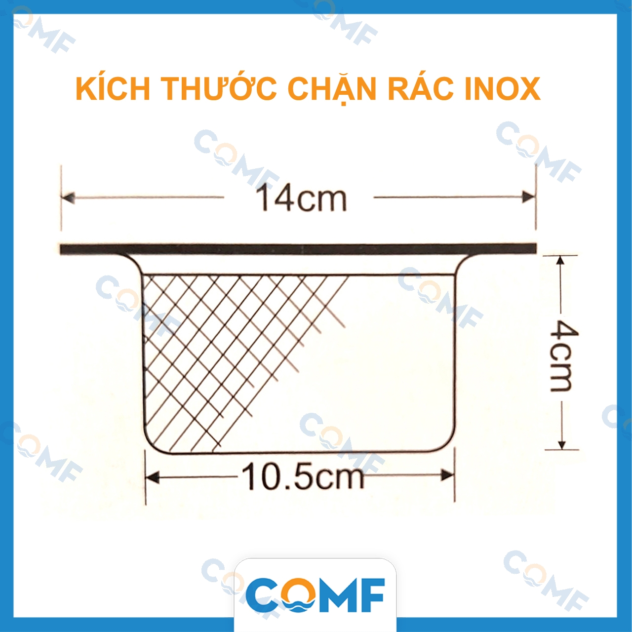 Lọc Rác Inox Bồn Rửa Chén Chặn Rác Inox Chậu Rửa Bát   COMF Size XL 14cm Inox 201 Siêu Bền 2 Mặt Mạ Bóng Chất Lượng Cao – Hàng Nhập Khẩu