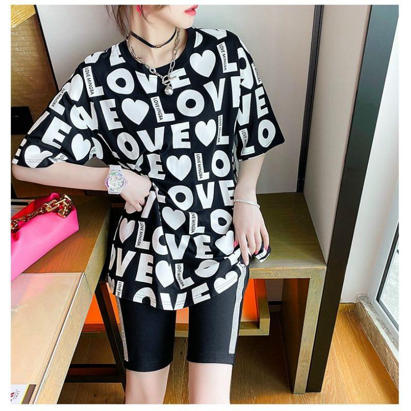 Sét đồ bộ nữ thời trang chữ love cao cấp thun cotton 100%