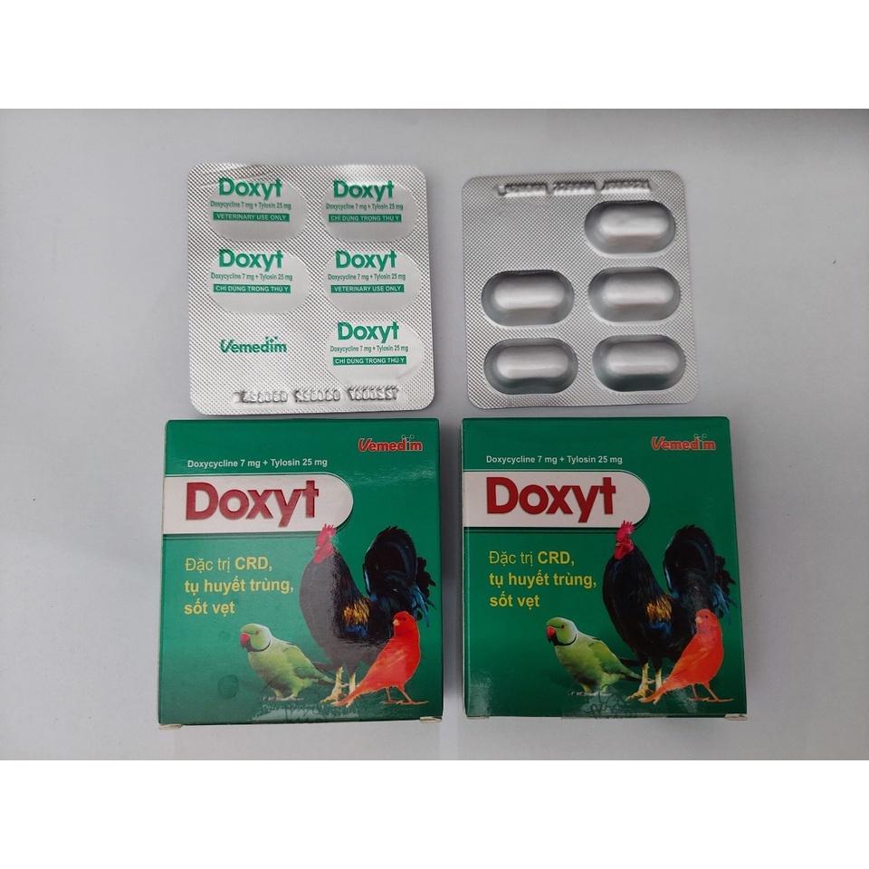 Viên uống Doxyt Tab Vemedim giảm khò khè, sổ mũi, kém ăn cho chim, vẹt, thú cảnh, gà đá, hộp 10 viên