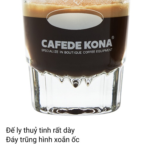 Ly thủy tinh espresso test shot 50ml chuyên dụng siêu dày trong suốt có vạch đong CAFE DE KONA