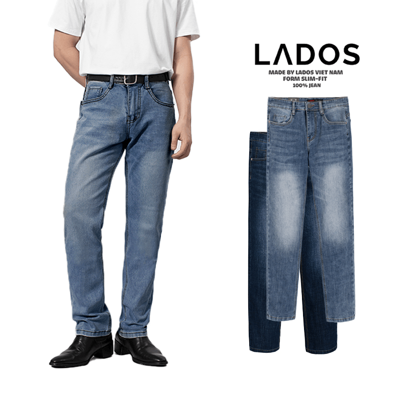 Hình ảnh Quần Jeans nam trơn cao cấp form đứng LADOS-4084 co giãn, không ra màu, hàng chính hãng