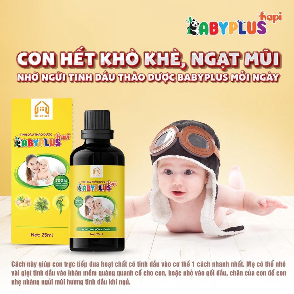 Tinh dầu thảo dược Babyplus Hapi - Giảm ho, giảm đờm, hỗ trợ viêm xoang