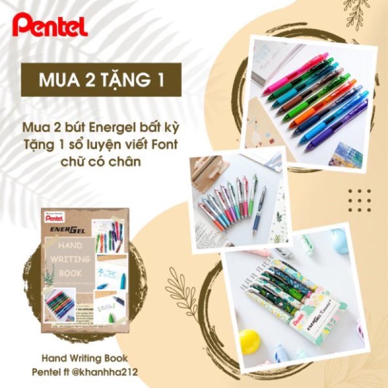 Bút Bi Nước Pentel Energel X BL107 Ngòi 0.7mm Mực Đen Thiết Kế Nắp Trắng