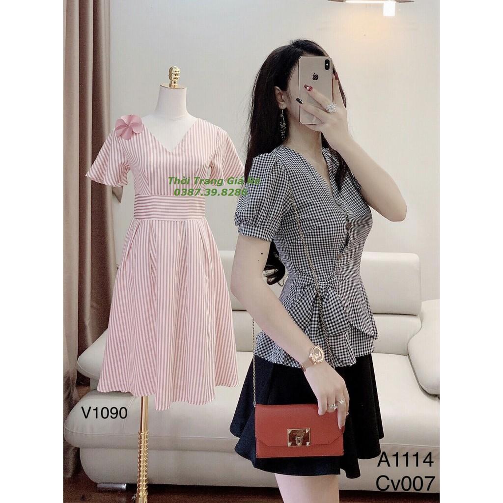 ÁO CỔ V THẮT NƠ EO XINH XẮN