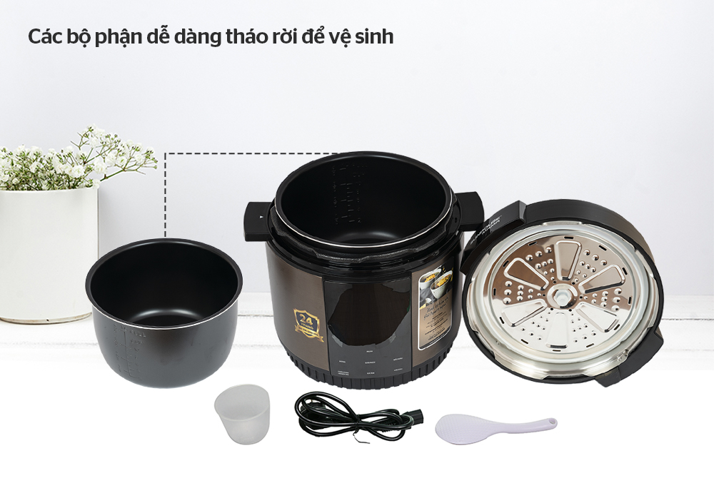 NỒI ÁP SUẤT ĐIỆN TỬ ĐA NĂNG SUNHOUSE MAMA SHD1588B, Dung tích 5L