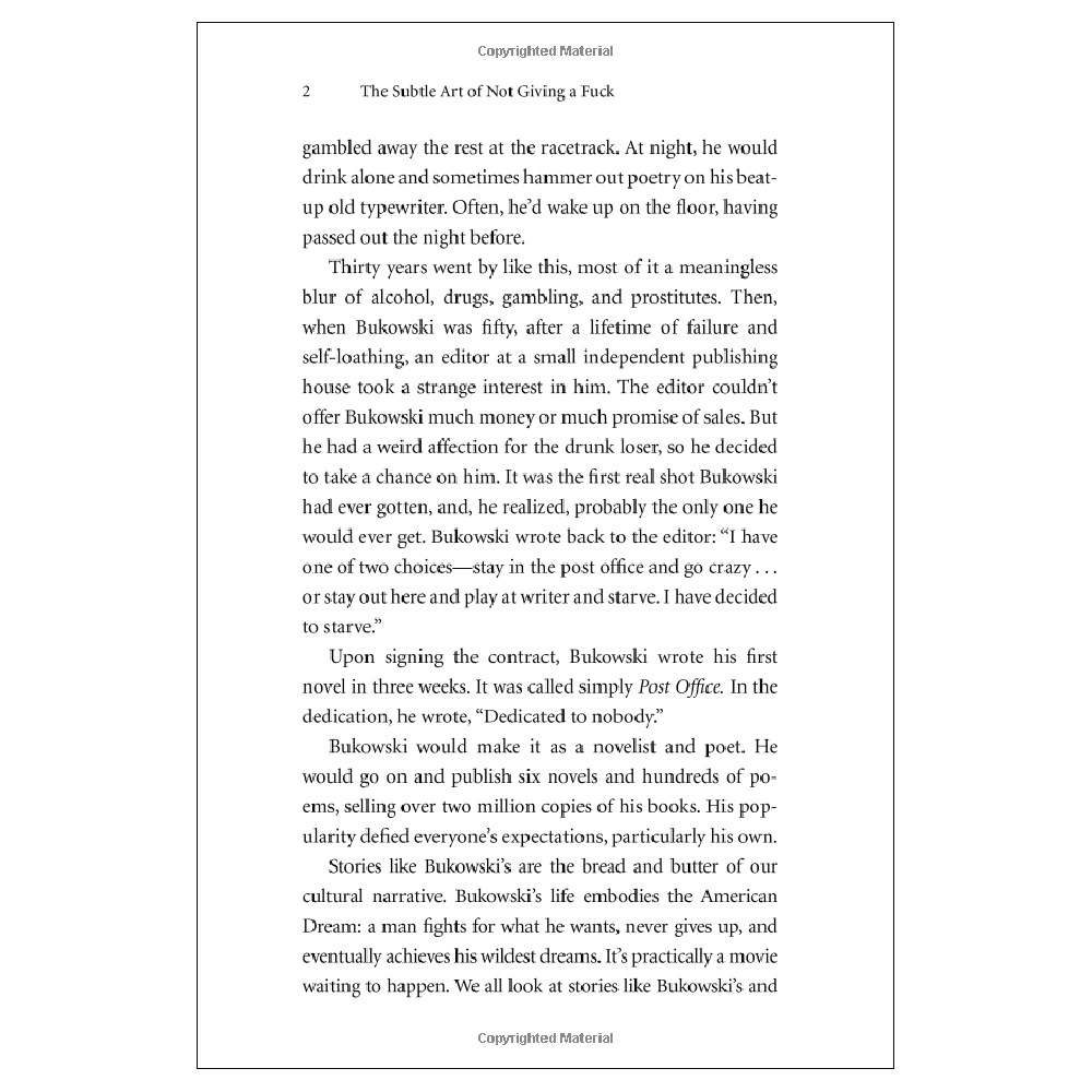 The Subtle Art of Not Giving a F*Ck : A Counterintuitive Approach to Living a Good Life