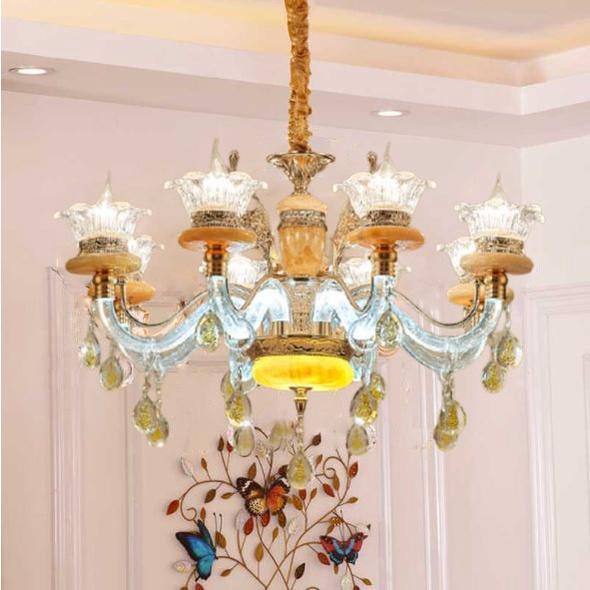 Đèn chùm SHYDO phong cách sang trọng 8 tay rang trí nhà cửa hiện đại, cao cấp - kèm bóng LED chuyên dụng.