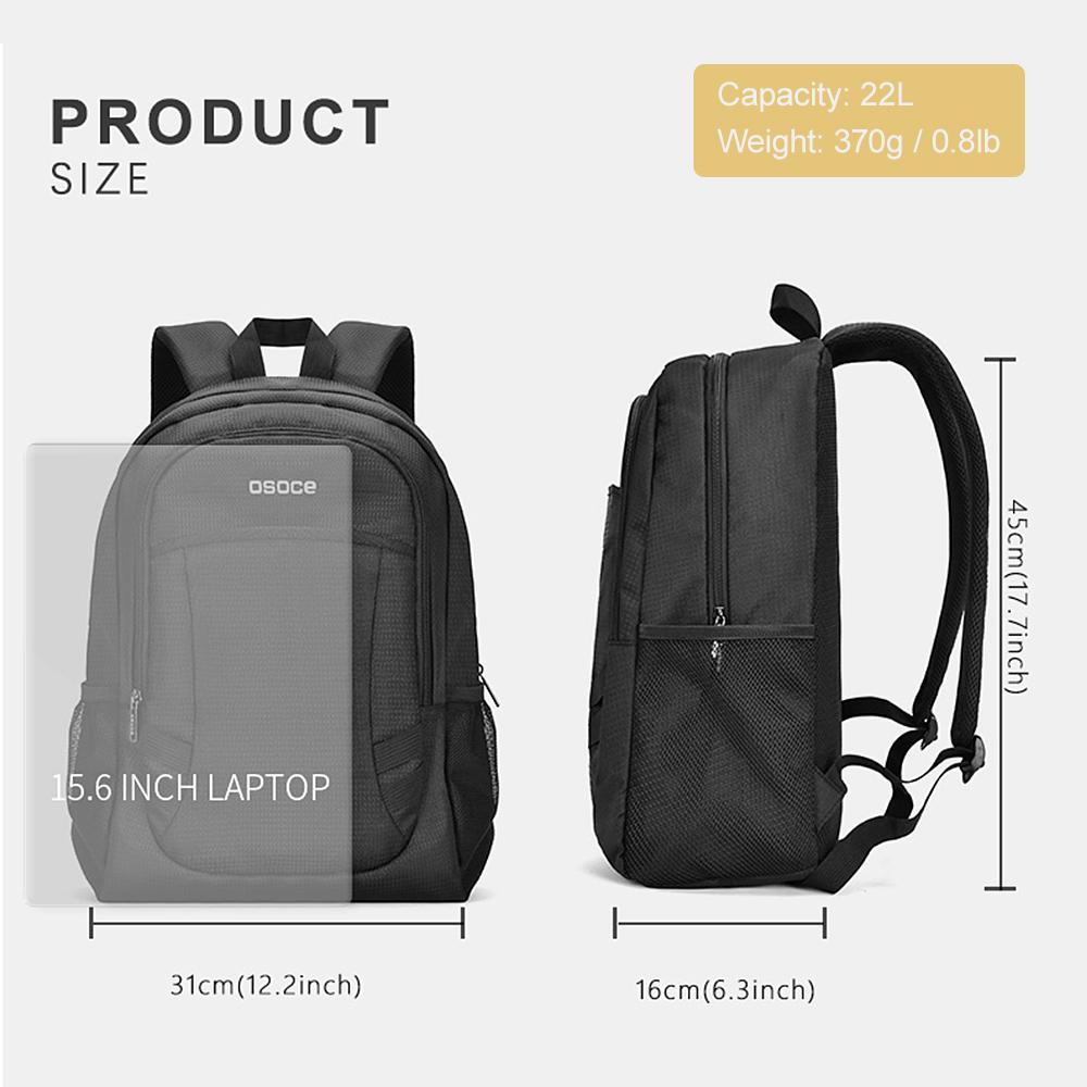Balo máy tính xách tay 15.6 inh, balo học sinh, thiết kế đơn giản, chất liệu vải chống thấm nước