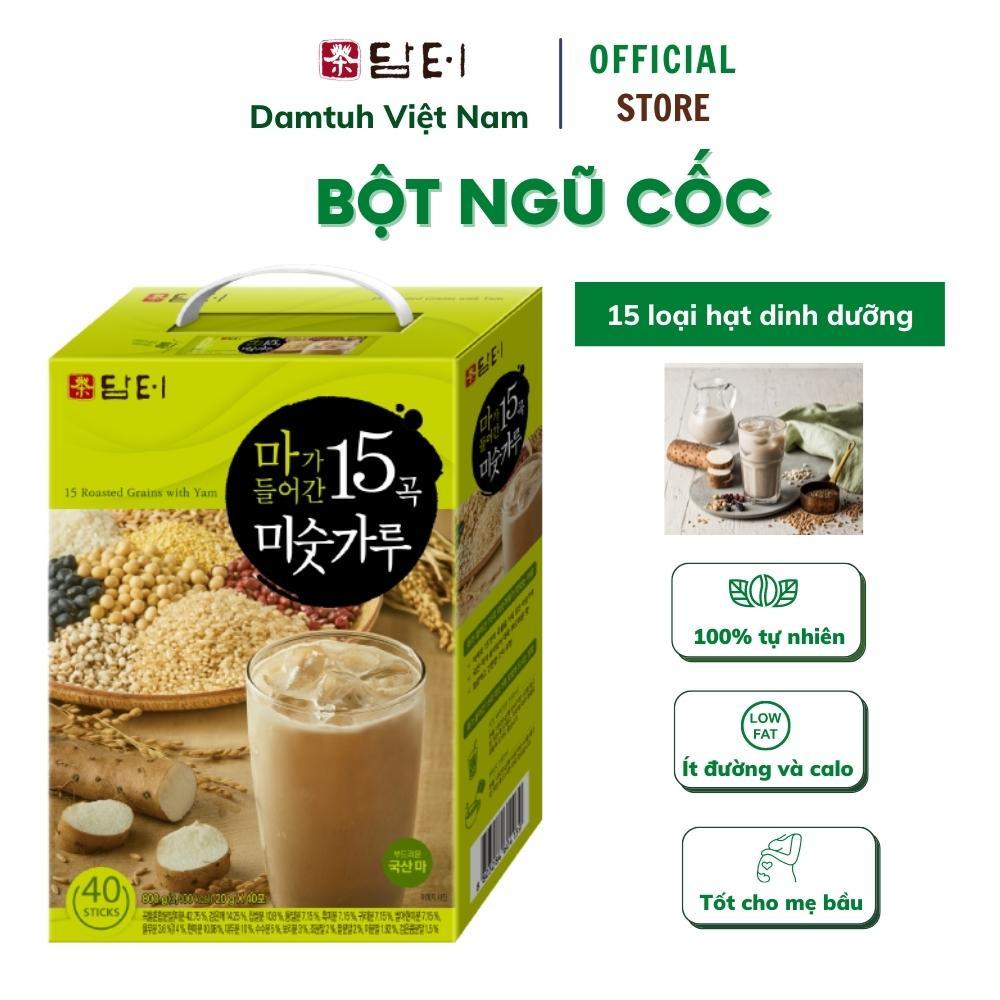 Bột Ngũ Cốc 15 Loại Hạt Damtuh Hàn Quốc - Hộp 40 Gói