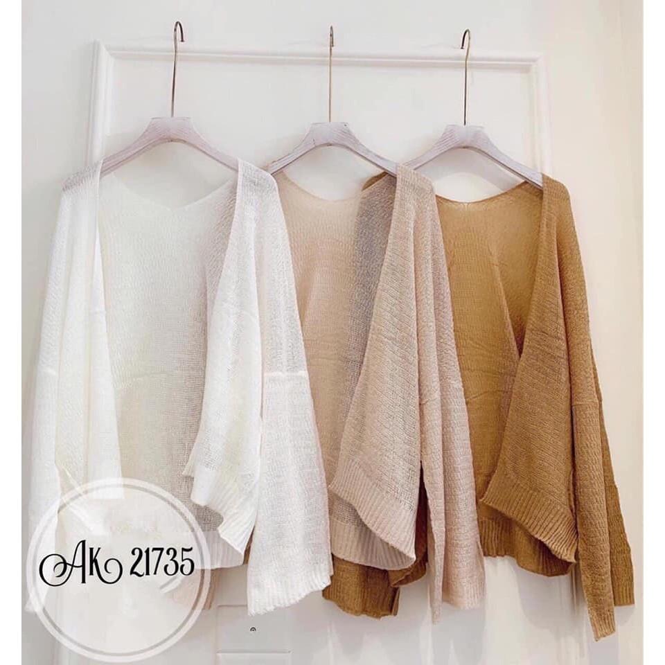 Áo Khoác Cardigan Dệt Kim Phom Rộng
