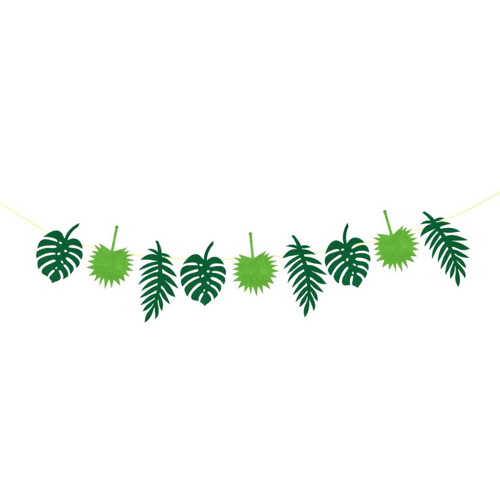 Hawaiian Tropical Leaves Leaf Banner Garland Luau Party Decoration