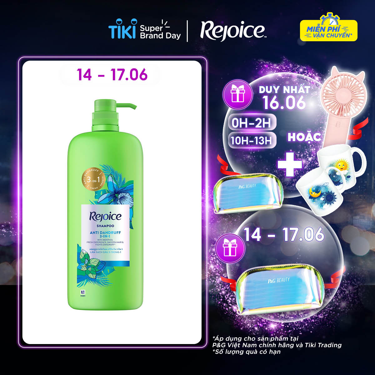 Dầu gội Rejoice hỗ trợ điều trị gàu 3 trong 1