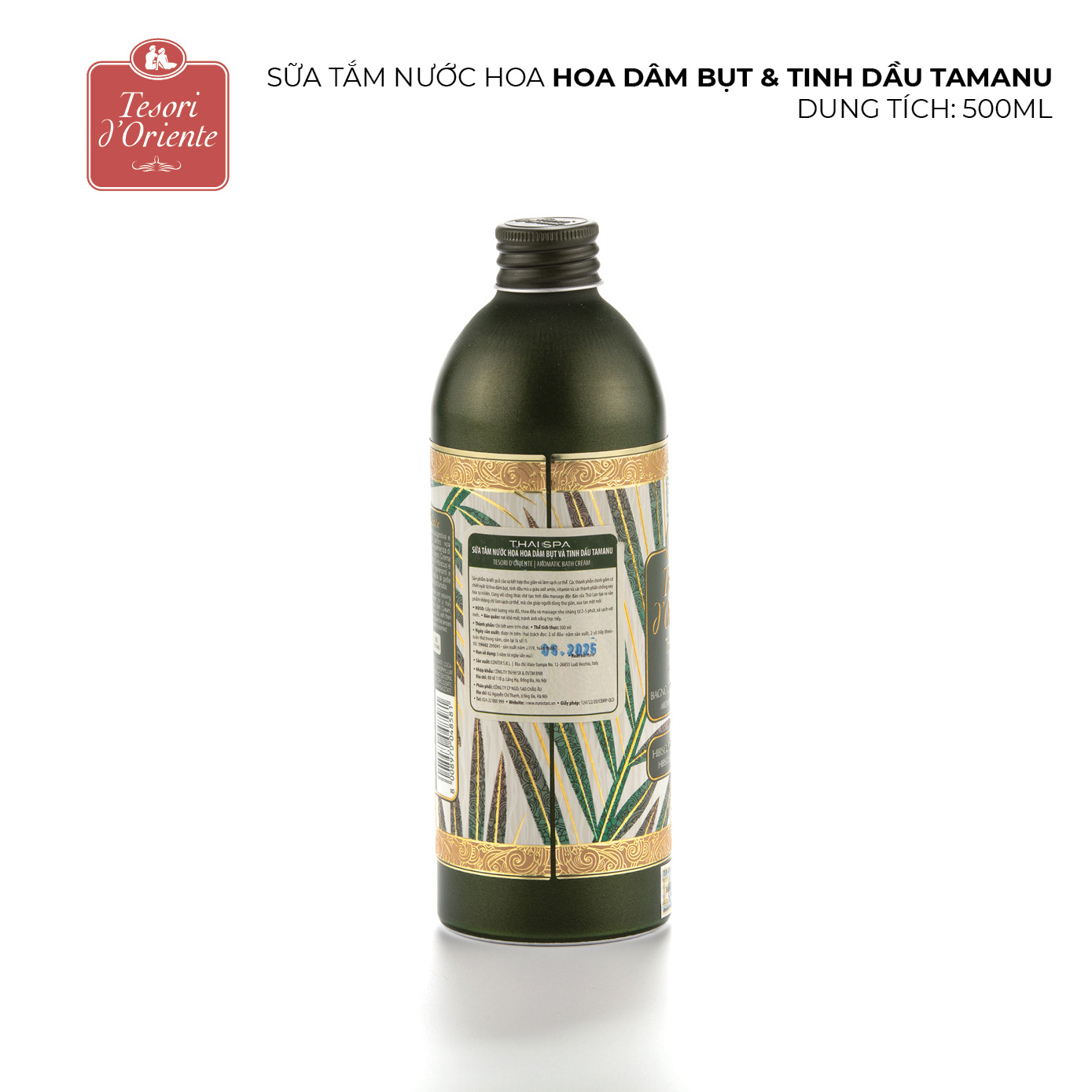 Sữa tắm nước hoa Ý Tesori d'Oriente Thai Spa chính hãng 500ml hương thơm lưu trữ cả ngày kèm vòi