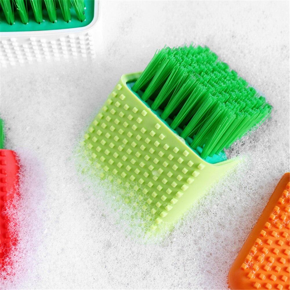 Bàn chải giặt đa chức năng chất liệu silicone mềm mại làm sạch giày Bàn chải đồ lót quần áo.