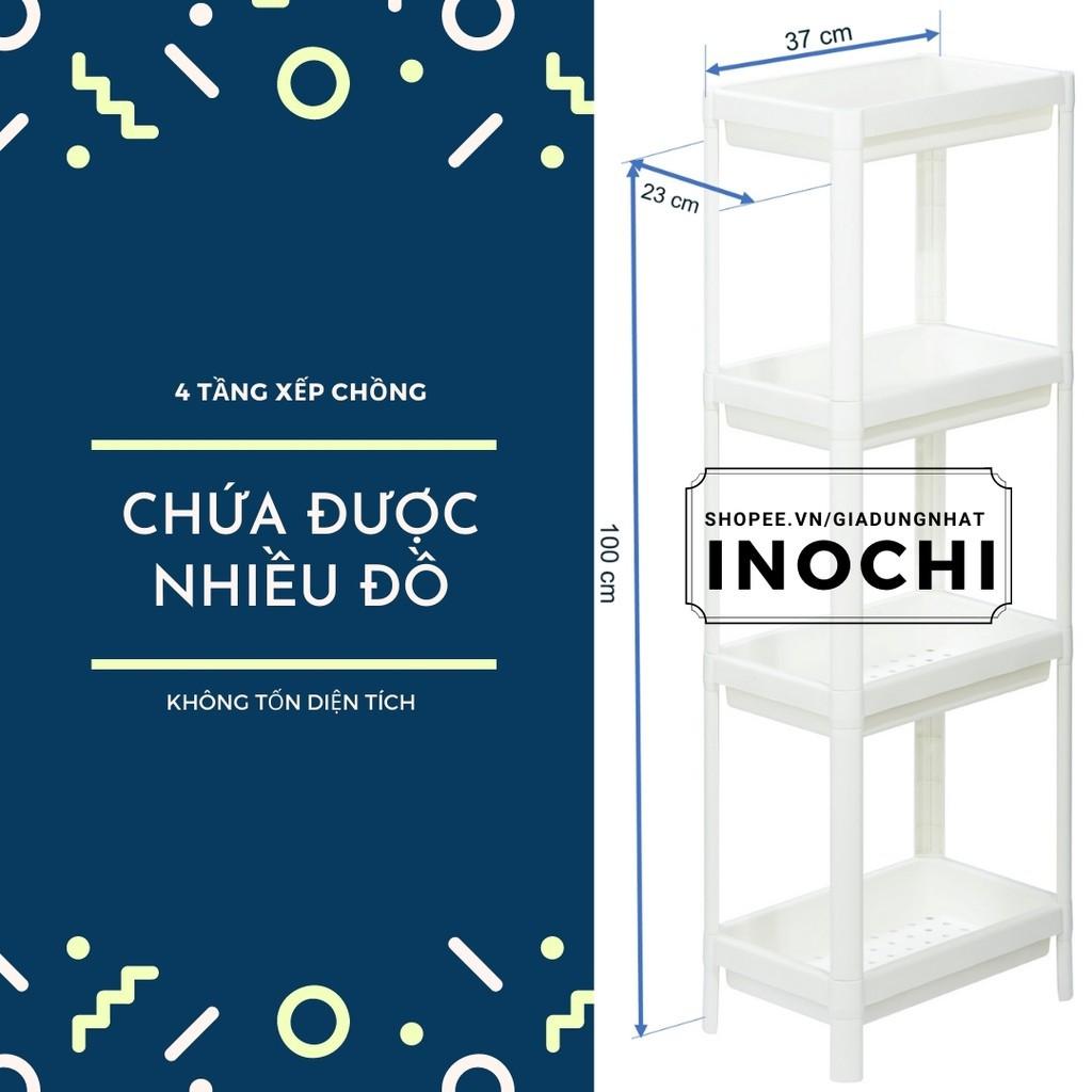 Hình ảnh Kệ Đa Năng 4 Tầng Inochi Nhựa Dùng Để Đựng Gia Vị Nhà Bếp Đựng Đồ Thực Phẩm Hoặc Làm Giá Để Đồ Nhà Tắm Phòng Ngủ