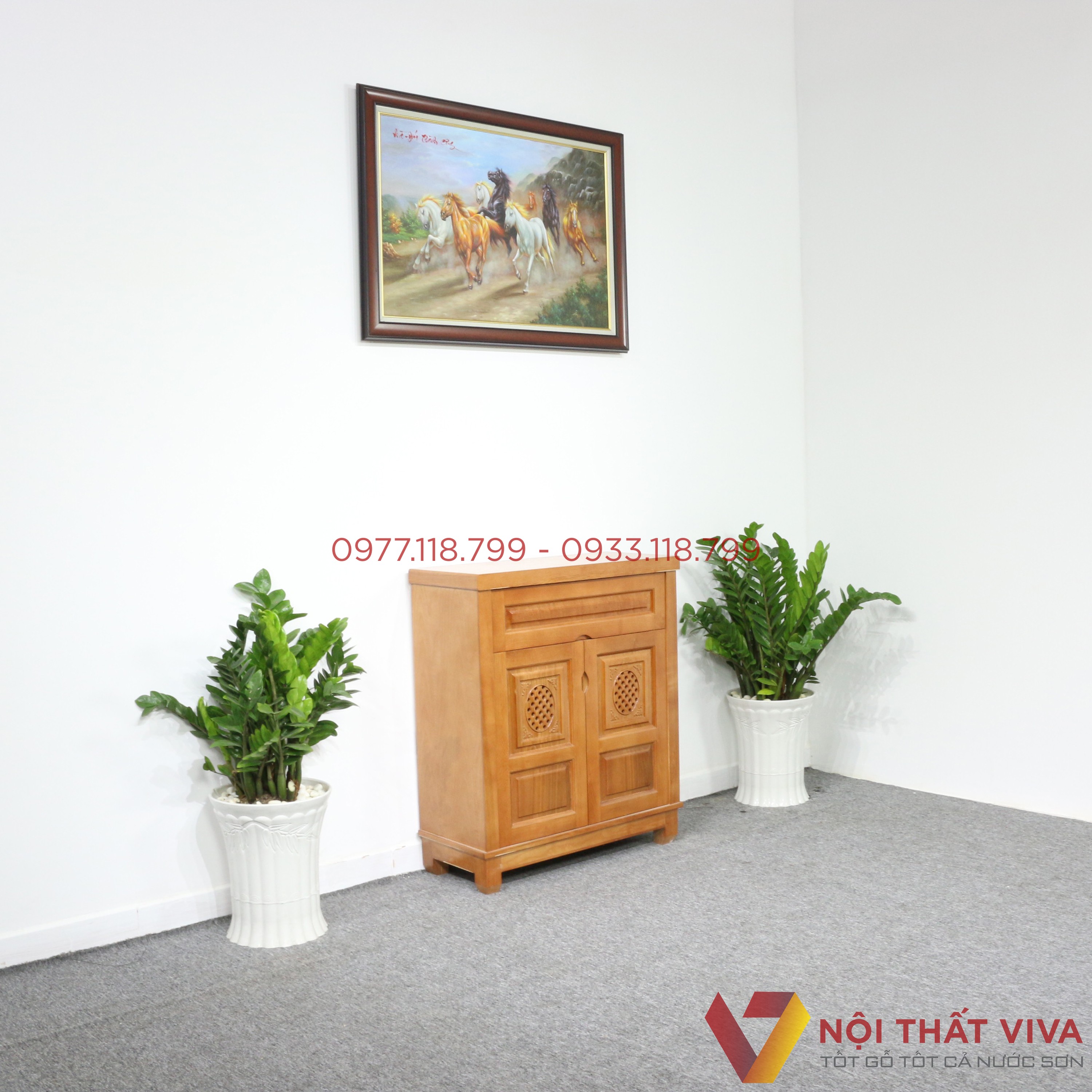 Tủ Giày Dép Gỗ Sồi 2 Cánh Đẹp Giá Rẻ