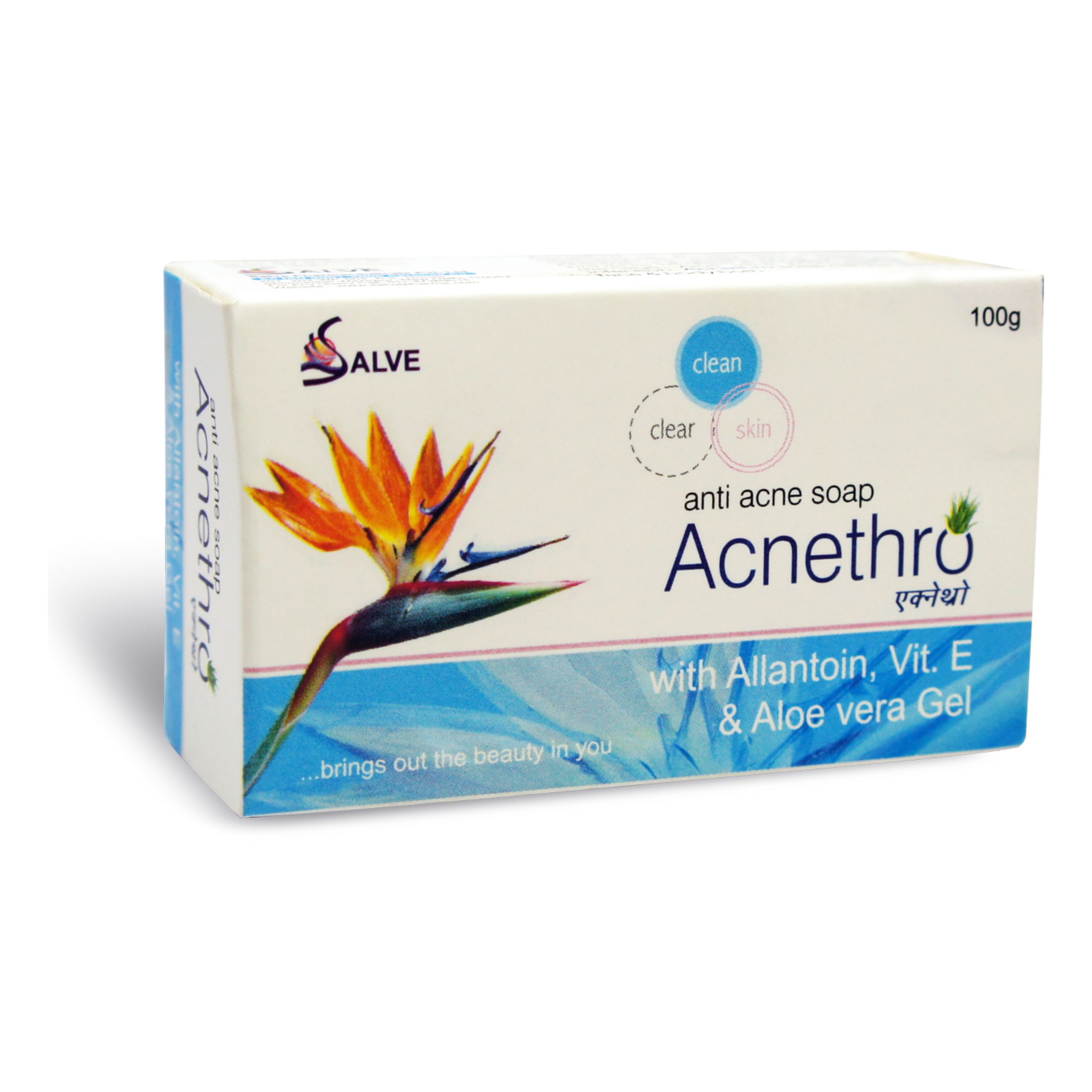 Xà bông ACNETHRO SOAP giúp giảm mụn ở mặt và lưng.