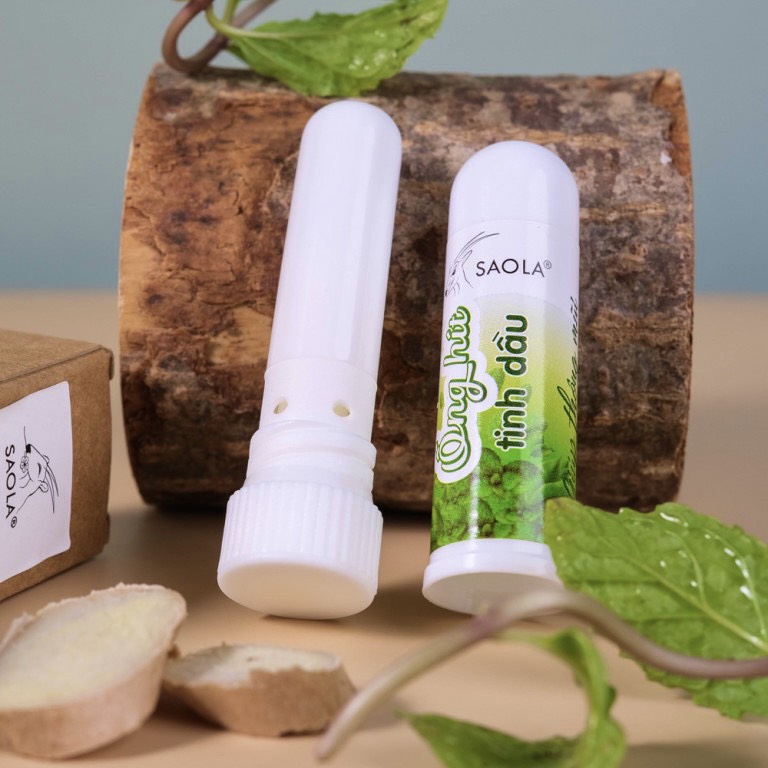Ống hít tinh dầu thiên nhiên SAOLA - Ống Hít Thảo Dược Huế, Giảm Nghẹt Mũi, Nhức Đầu, Say Tàu Xe - Hàng Chính Hãng