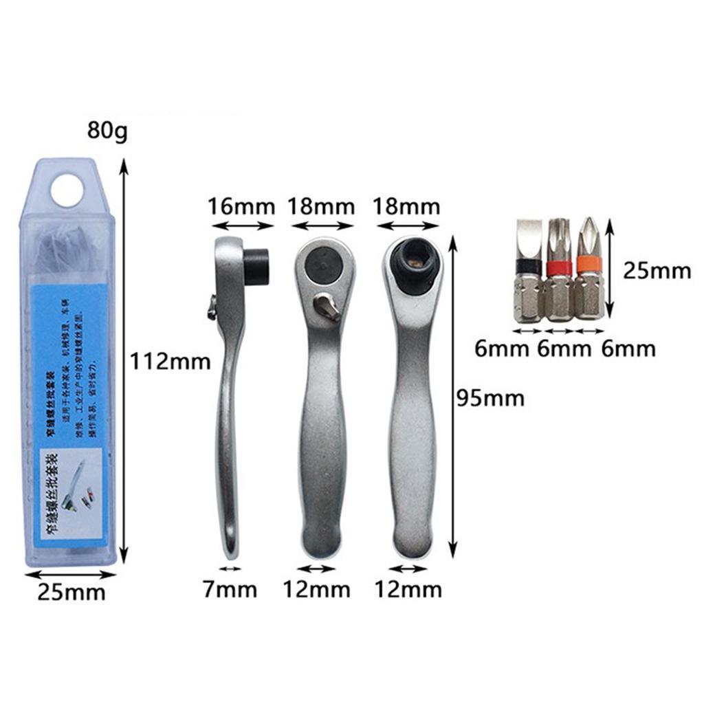 Mini Ratchet Wrench Set Drive. 1/4 inch 72 tooth Quick Release Ratchet Wrench. Adjustable Spanner Multifunctional Hand Tools