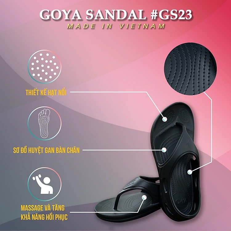 [HOT] Dép Thể Thao Cao Cấp Goya Sandal GS23 - Màu Đen