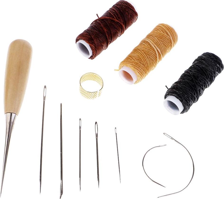 12 Cái/Bộ Da Sáp Đường Chỉ May Đường Chỉ May Kim Khâu Bộ Dụng Cụ