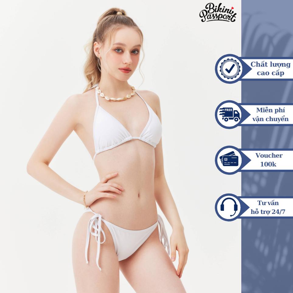 Bộ đồ bơi NỮ BIKINI PASSPORT kiểu Bikini cơ bản tam giác - Trắng - BS143_WH