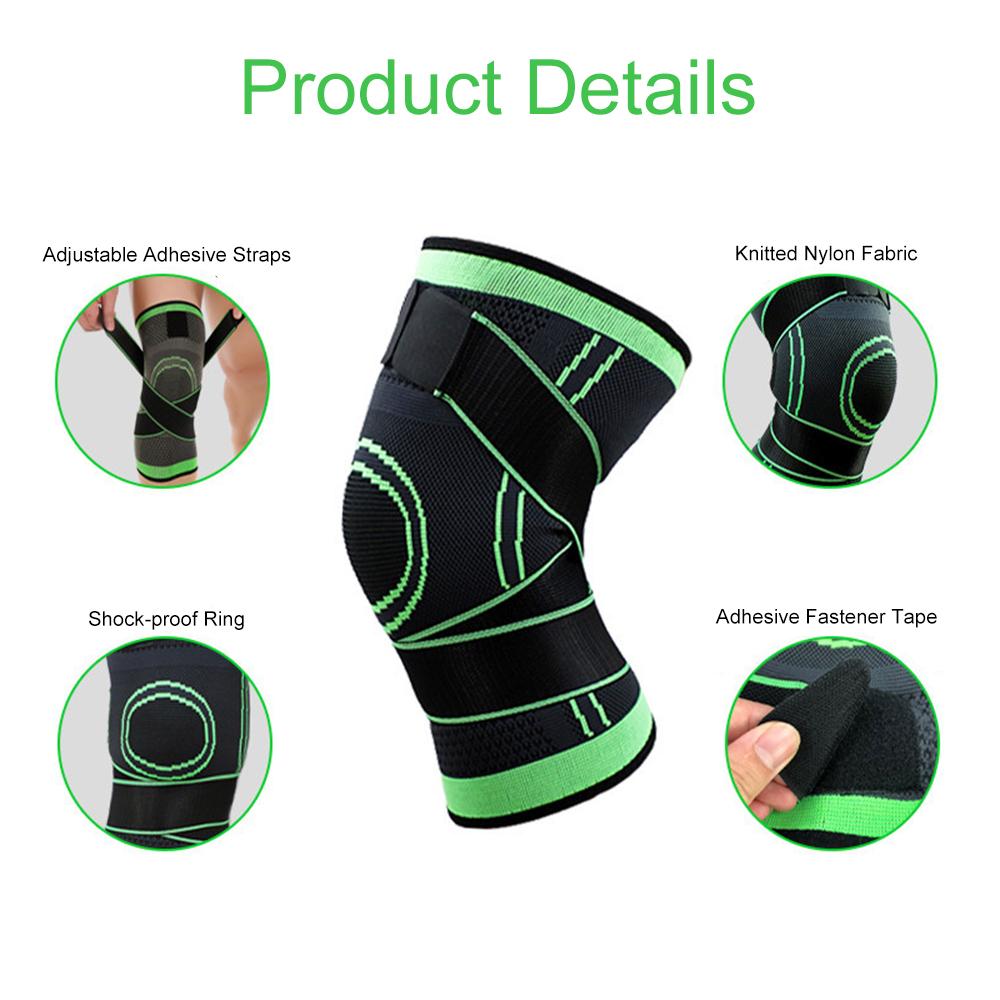 1pc Sports Knee Pad Breathable Adjustable Knee Support Brace Kneecap Protector for Running Cycling Basketball Volleyball Workout