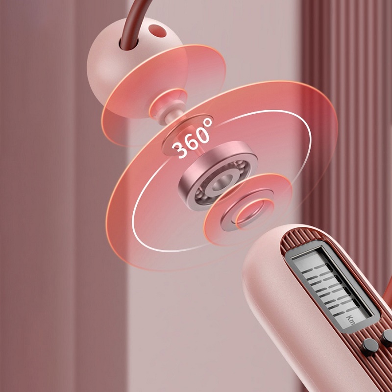 Dây nhẩy thể lực không dây đếm số đàn hồi dài 2.9m có tay cầm chống trơn trượt tập nhiều chế độ giúp săn chắc cơ thể