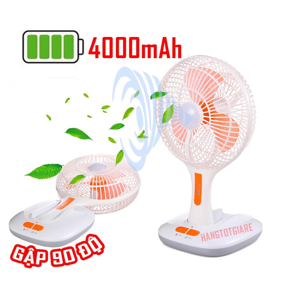 Quạt Tích Điện Mini Ông Tây Để Bàn KM-F0166 Sử Dụng Pin Sạc USB Tiện Dụng