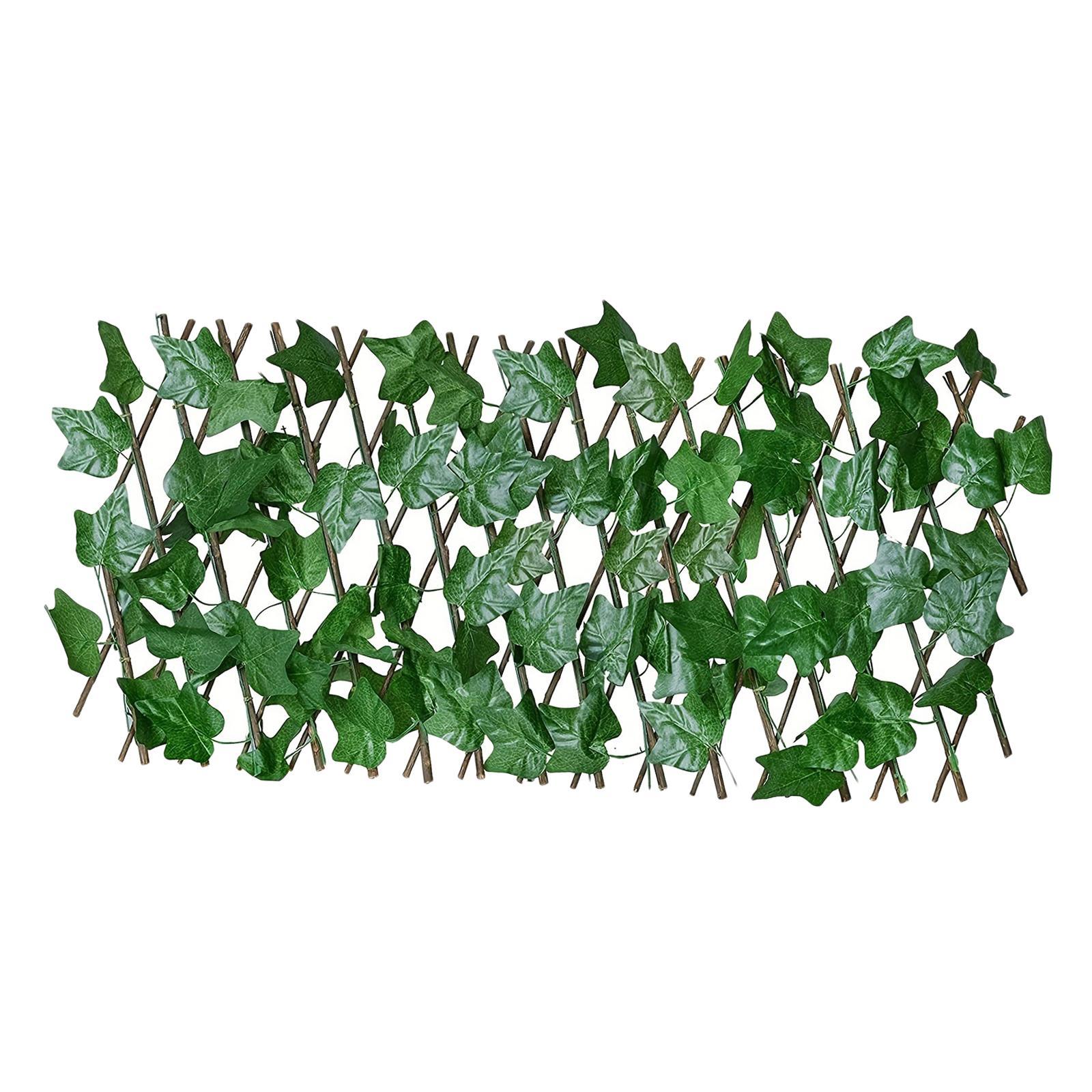 Artificial Faux Privacy Fence, Faux Ivy Fencing Panel, Artificial Hedges Expandable/Stretchable Artificial Leaf Ivy Privacy Fence for Backyard