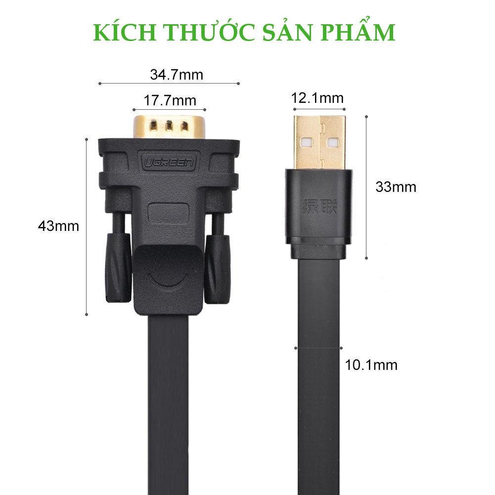 Cáp USB 2.0 sang cáp COM RS232 UGREEN CR107 20218 - Hàng chính hãng